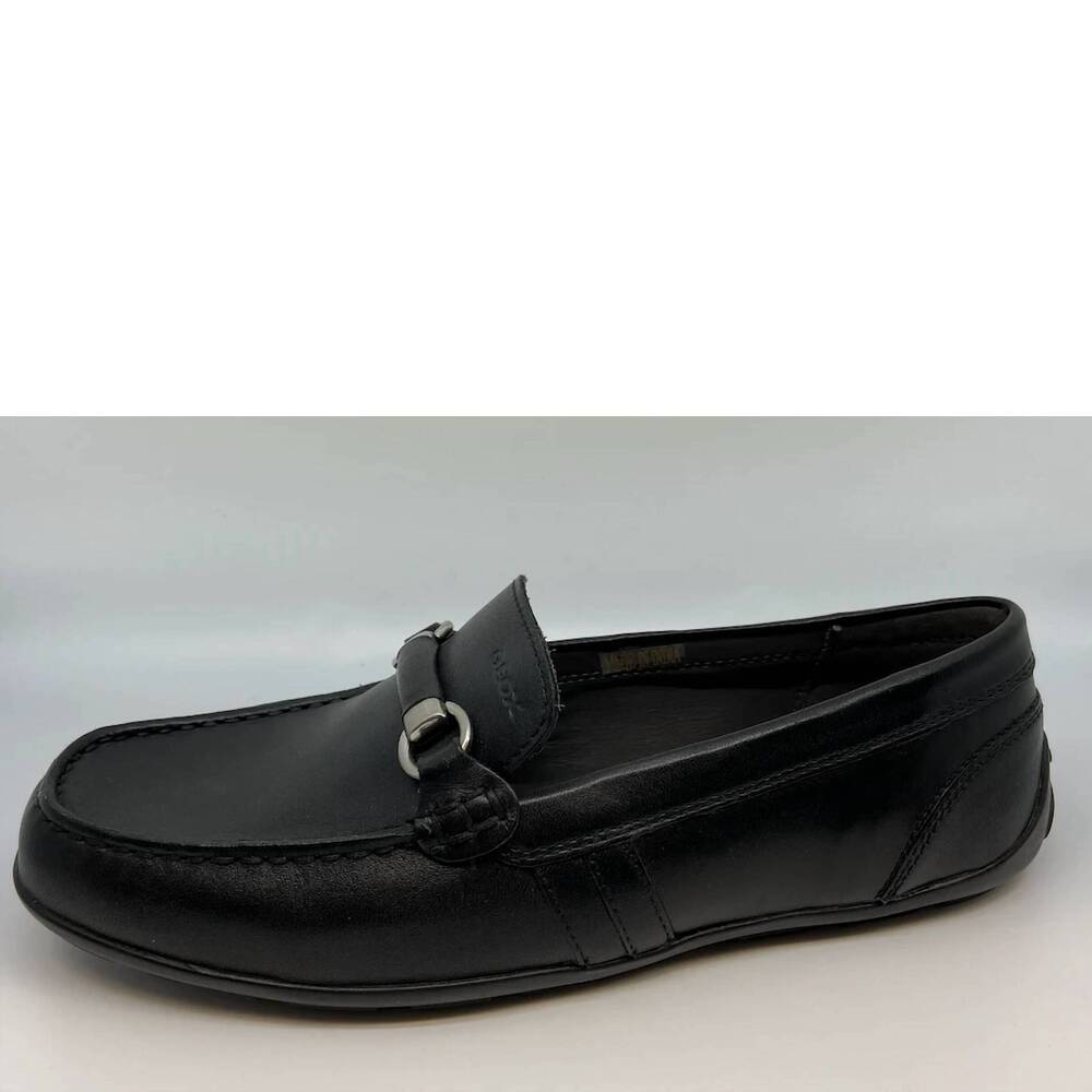 NEW GEOX men's fast chain loafer slip on in black